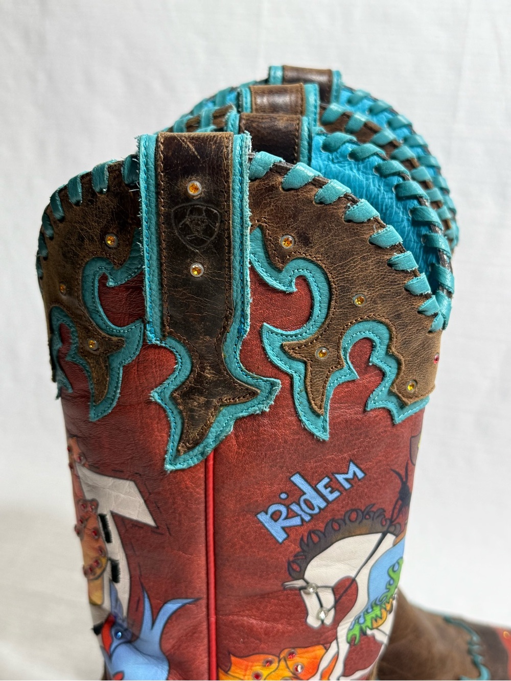 Ariat Quincy Limited Edition Bronco Billy Ride’Em Cowboy Boots Womens 7B - Picture 5 of 12